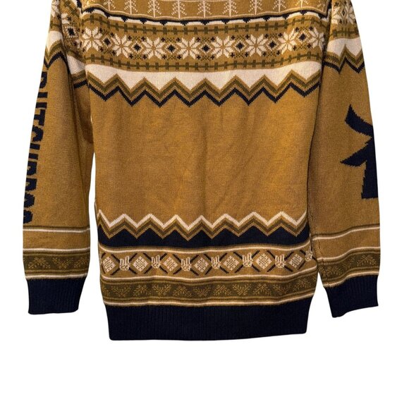 Rare Dutch Bros Brothers Christmas Sweater Mens S Brown Windmill Fair Isle - Picture 8 of 9